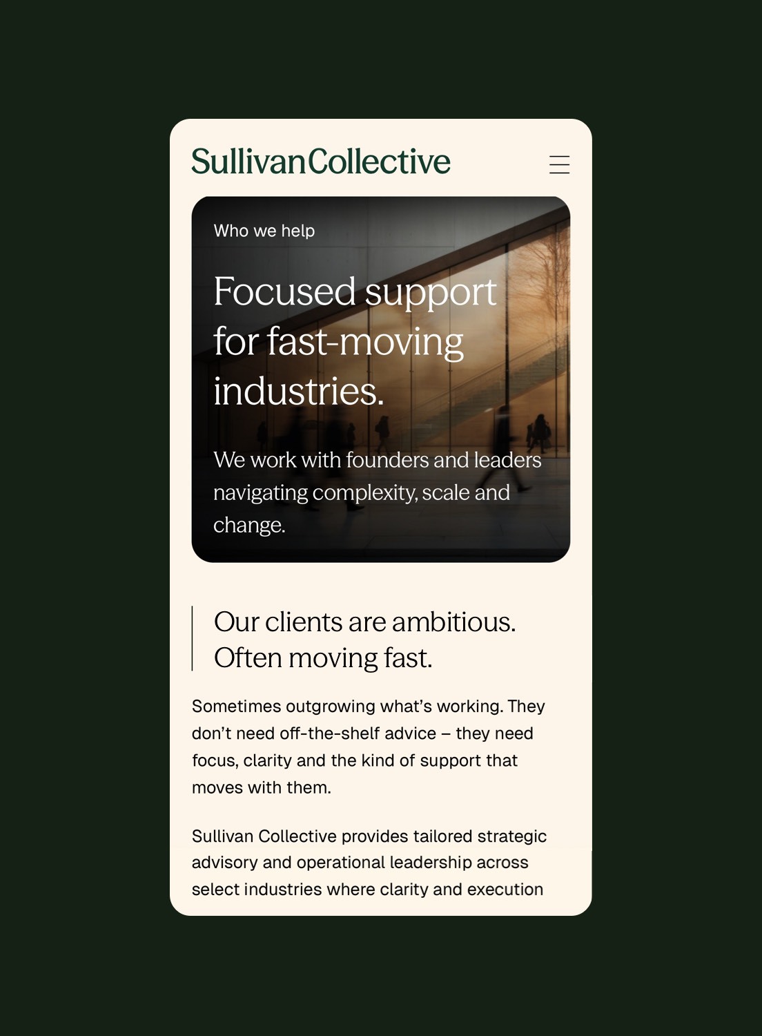 Sullivan Collective - Mobile website